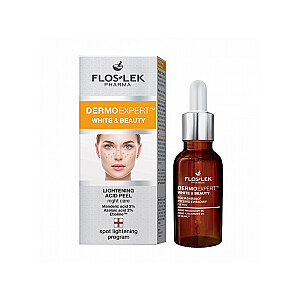 FLOSLEK Dermoexpert White & Beauty šviesinantis rūgštinis pilingas nakčiai 30ml