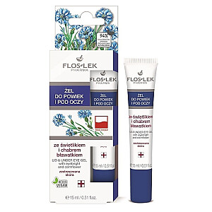 FLOSLEK Pharma Lid & Under Eye Gel gelis vokams ir paakiams su paakiais ir rugiagėlėmis 15 ml