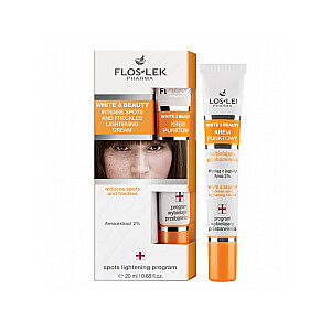 FLOSLEK Pharma White & Beauty Intense Spots & Freckles Lightening Cream balinamasis kremas nuo dėmių ir dėmių, 20 ml