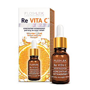 FLOSLEK Re Vita C atkuriantis vitaminų koncentratas akims, kaklui ir dekoltė 15ml