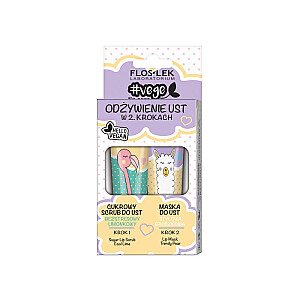 FLOSLEK SET Vege Lip Care питание для губ в 2 этапа 2x14 г