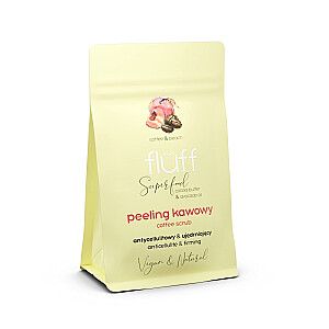 FLUFF Coffee Scrub Stangrinantis ir anticeliulitinis kavos kūno šveitiklis persikų 100g