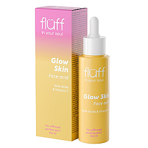 FLUFF In Your Soul Glow Skin Veido Rūgštinis šviesinantis veido pilingas su vitaminu C, AHA 40ml