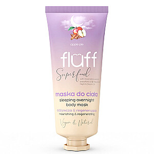 FLUFF Super Food Sleeping Overnight Body Mask maitinanti ir regeneruojanti kūno kaukė su obuolių pyragu 150ml