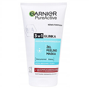 GARNIER Pure Skin gelis-kaukė-pilingas 3 in 1 150 ml