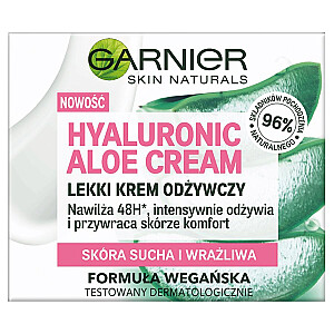 GARNIER Skin Naturals Hyaluronic Aloe Cream lengvas maitinamasis kremas sausai ir jautriai odai 50ml