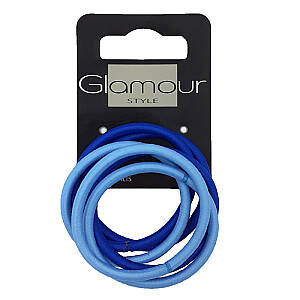 GLAMOUR plaukų juostos be metalo Blue 6 vnt.