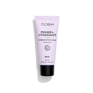 GOSH Primer+ 007 Hydramatt Combination Skin Base drėkinamasis makiažo pagrindas mišriai ir riebiai odai SPF15 30ml