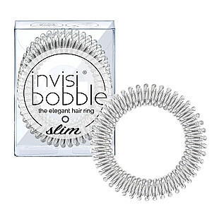 INVISIBOBBLE Elegantiškas plaukų žiedas Plonų plaukų juostelės Chrome Sweet Chrome 3 vnt.