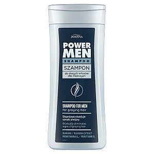 JOANNA Power Hair Shampoo For Men Šampūnas žiliems plaukams vyrams 200ml