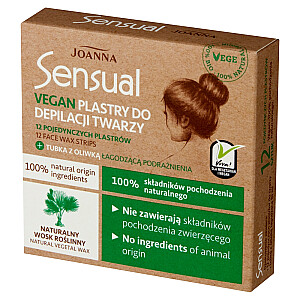 JOANNA Sensual juostelės veido depiliacijai Vegan Natural Wax 12 vnt.