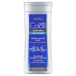 JOANNA Ultra Color System kondicionierius šviesiems, šviesintiems ir žiliems plaukams Kondicionierius, suteikiantis platininį atspalvį šviesintiems ir pilkiems šviesiems plaukams 200g