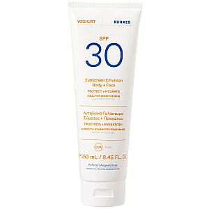 KORRES Yoghurt Sunscreen Emulsion Apsauginė emulsija kūnui ir veidui su SPF30 filtru 250ml