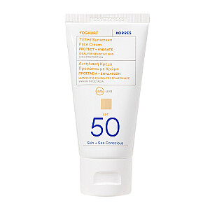 KORRES Yoghurt Tinted Sunscreen тонирующий крем для лица с фильтром SPF50 Nude 50мл