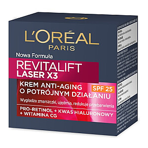 L'OREAL Revitalift Laser X3 Anti-Aging Care SPF25 dieninis kremas nuo raukšlių 50 ml