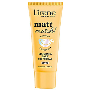 LIREN Matt Match! matinis pagrindas makiažo pagrindui SPF15 Sweet Mango 30ml