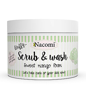 NACOMI Scrub & Wash šveitimo ir prausimosi putos Sweet Mango Foam 180ml