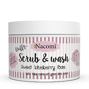 NACOMI Scrub & Wash Foam kūno šveitiklis Sweet Blueberry 180ml