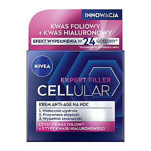 NIVEA hialurono ląstelių užpildas + stangrinantis naktinis kremas nuo raukšlių 50 ml