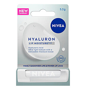 NIVEA Hyaluron Lip Moisture Plus skaidrus drėkinamasis lūpų balzamas 5,2 g