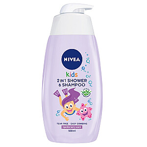 NIVEA Kids 2in1 kūno prausimosi gelis su vaisių želė aromatu 500ml