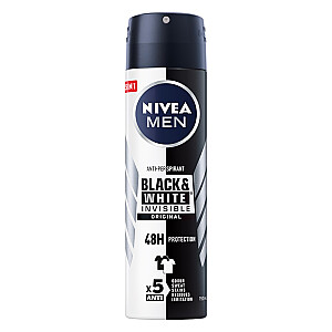 NIVEA Men Invisible Black&White purškiamas-antiperspirantas 48H Original 150 ml