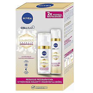 NIVEA SET Celluar Luminous serumas nuo spuogų 30 ml + veido kremas nuo spuogų SPF50 dieninis 40 ml