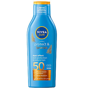 NIVEA Sun Protect & Bronze apsaugos nuo saulės losjonas, suaktyvinantis natūralų įdegį SPF50 200ml