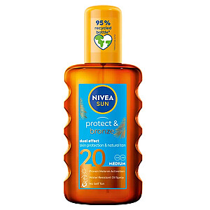 NIVEA Sun Protect & Bronze purškiamas įdegio aliejus, aktyvinantis natūralų įdegį SPF20 200ml