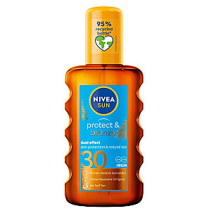 NIVEA Sun Protect & Bronze purškiamas įdegio aliejus, aktyvinantis natūralų įdegį SPF30 200ml