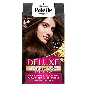 Permanentiniai plaukų dažai PALETTE Deluxe Oil-Care su mikro aliejais 750 Šokolado ruda