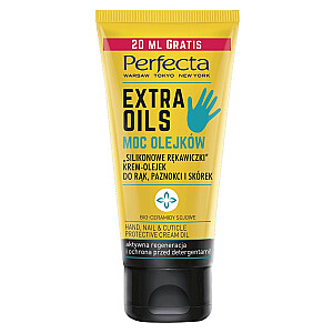 Kremas-aliejukas rankoms, nagams ir odelėms PERFECTA Body Extra Oils Silikoninės pirštinės 80ml