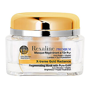 REXALINE Premium X-Treme Gold Radiance Line Killer Regenerating Mask regeneruojanti veido kaukė su aukso dalelėmis 50ml