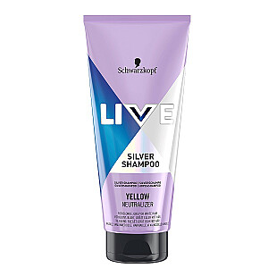 SCHWARZKOPF Live Silver Shampoo Yellow Neutralizer plaukų šampūnas, neutralizuojantis geltonas atspalvis, 200ml