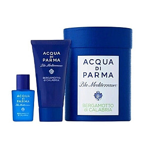 MINIATŪRINIS RINKINYS ACQUA DI PARMA Viduržemio jūros mėlyna Kalabrijos bergamotė EDT 5 ml + DUŠO ŽELIS 20 ml