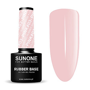 SUNONE UV/LED Gel Polish Color Rubber Base hibridinis lakas Pink 03 5ml