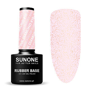 SUNONE UV/LED gelio lakas spalvotas guminis pagrindas lakier hybrydowy Pink Diamond 16 5 ml
