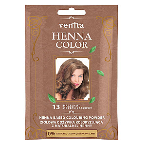 VENITA Henna Color žolelių kondicionierius-dažas su natūralia chna 13 Lazdyno riešutai 25g
