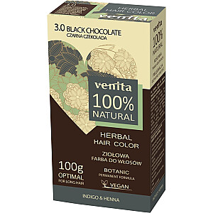 VENITA Herbal Hair Color žolelių plaukų dažai 3.0 Juodasis šokoladas