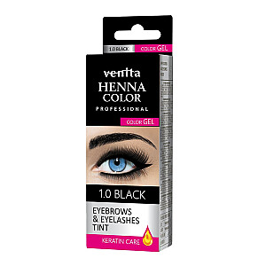 VENITA Professional Henna Color Gel geliniai dažai antakiams ir blakstienoms 1.0 Black 