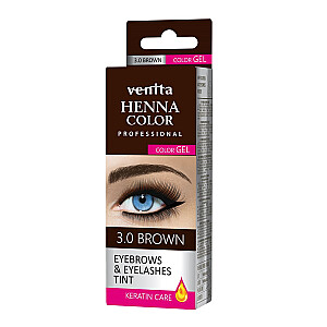VENITA Professional Henna Color Gel geliniai dažai antakiams ir blakstienoms 3.0 Brown