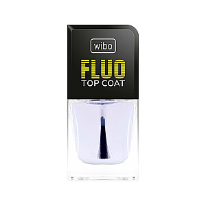 WIBO Fluo Top Coat, бесцветное верхнее покрытие для ногтей, 8,5 мл