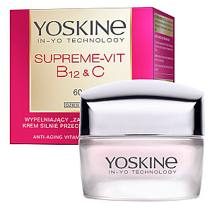 YOSKINE Supreme-Vit B12&C drėkinamasis veido kremas nuo raukšlių 60+ per dieną 50ml