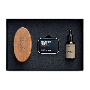 ZEW SET FOR MEN Drwal barzdos aliejus 30 ml + barzdos muilas 85 ml + muilinė + barzdos šepetėlis