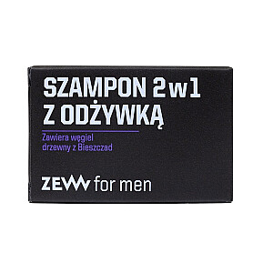 ZEW FOR MEN Шампунь 2в1 с кондиционером содержит древесный уголь из Бещад 85мл