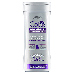 JOANNA Ultra Color Silver Shampoo For Blond, Lightened & Grey Hair Шампунь для светлых, осветленных и седых волос, устраняющий желтоватый оттенок, 200мл