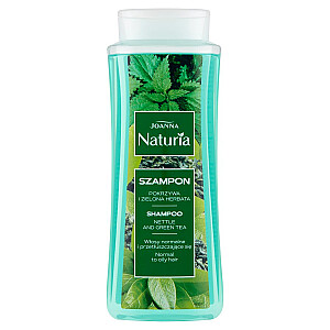 JOANNA Naturia šampūnas su dilgėlėmis ir žaliąja arbata normaliems ir riebiems plaukams 500ml