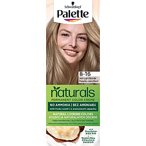 PALETTE Naturals Permanent Color Creme Fruity plaukų dažai su taukmedžio sviestu ir avižų pienu 8-16 Ash Light Blonde