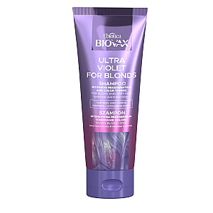 L'BIOTICA Biovax Ultra Violet For Blonds Shampoo intensyviai regeneruojantis tonizuojantis šampūnas šviesiems ir žiliems plaukams 200ml