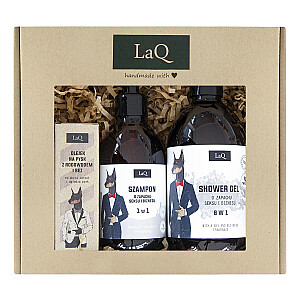 LAQ SET Doberman dušo želė 500ml + šampūnas 300ml + barzdos aliejus 30ml 